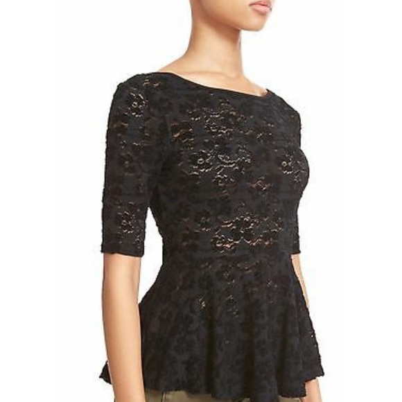 NWT Free People Lace Peplum Scoop Back Top - Picture 5 of 10